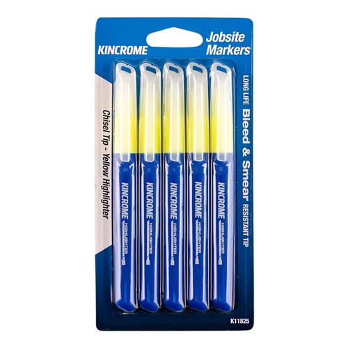 Highlighter Chisel Tip 5 Pack Yellow