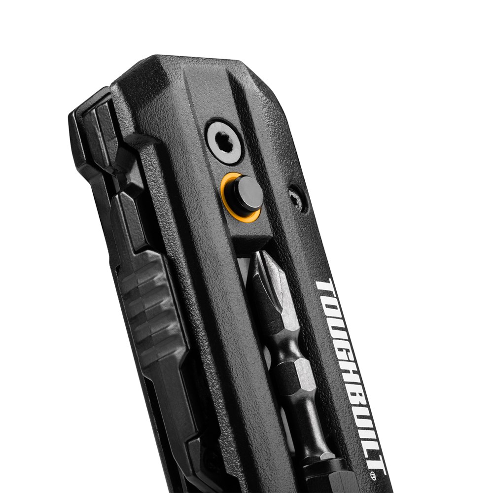 Electrician's Folding Utility Knife with Bit Driver + Pry Bar